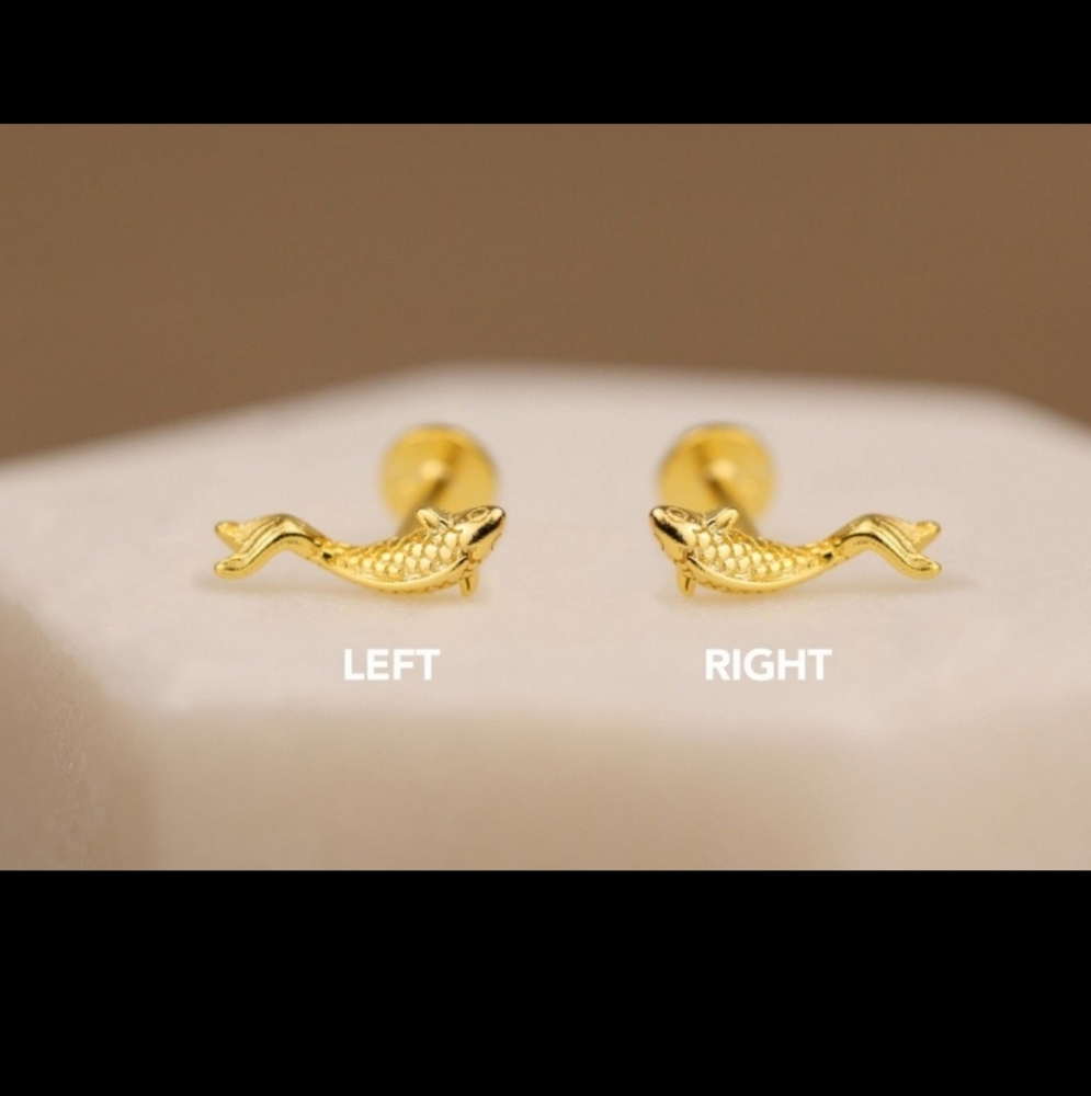 Koi Fish Earrings Flatback